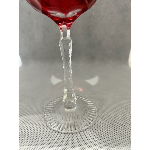 Beyer Crystal BEZ1 Cranberry Wine Hock EXCELLENT+ Grape Cut - Picture 4 of 7